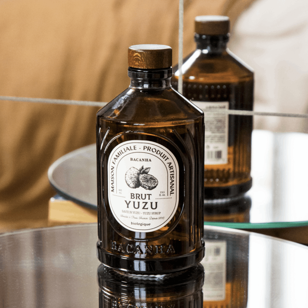 Bacanha syrup bottles and branding